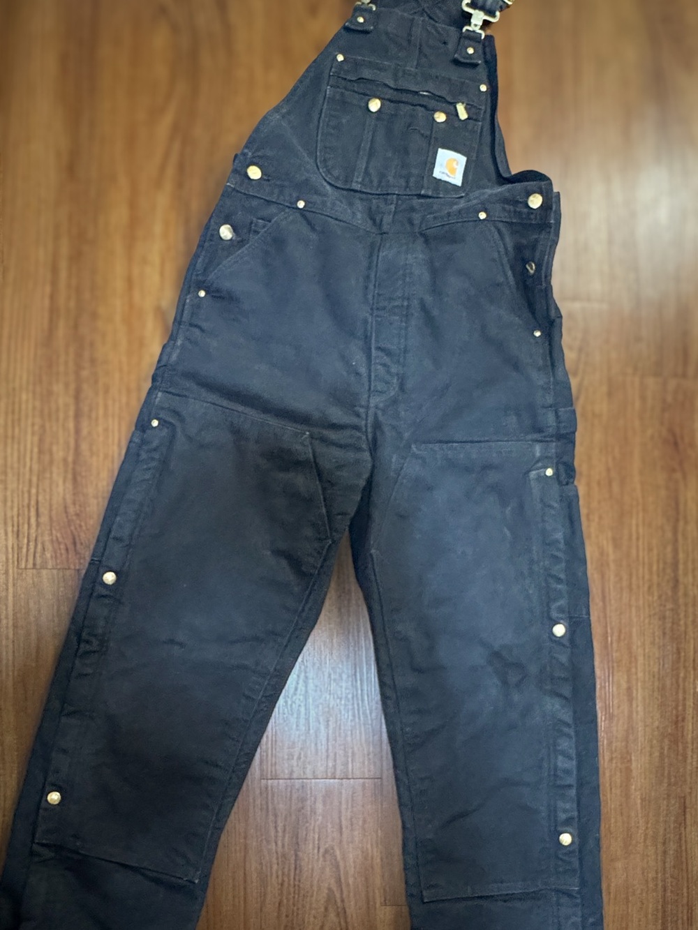 Carhartt Black Bib Overalls Duck Canvas - Picture 2 of 6